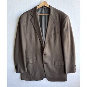 Ralph Lauren Sport Coat Single Breasted Wool Blazer Brown Men 's Size 45Reg